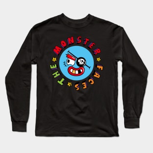 Funny Eye Patch With Pirate Monster Face Long Sleeve T-Shirt